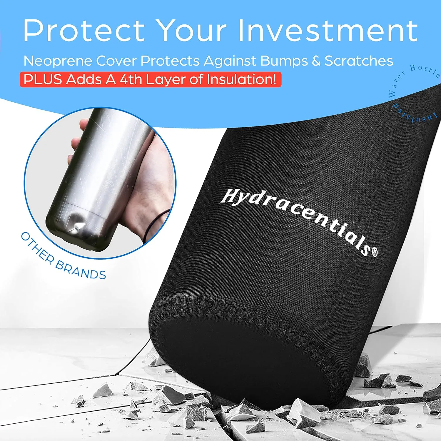 Insulated Stainless Steel Metal Water Bottle with Straw Lid - Vacuum Insulated Water Bottles, Keeps Hot and Cold - Sports Canteen Bottle