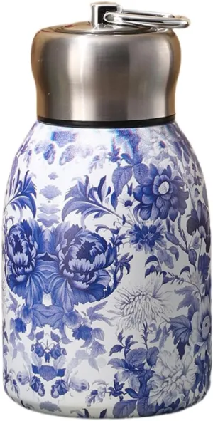Insulated Stainless Steel Water Bottle Water Jug Insulated Kettle 10oz with Carry Handle for Daddy Traveling Fitness Driving, Blue