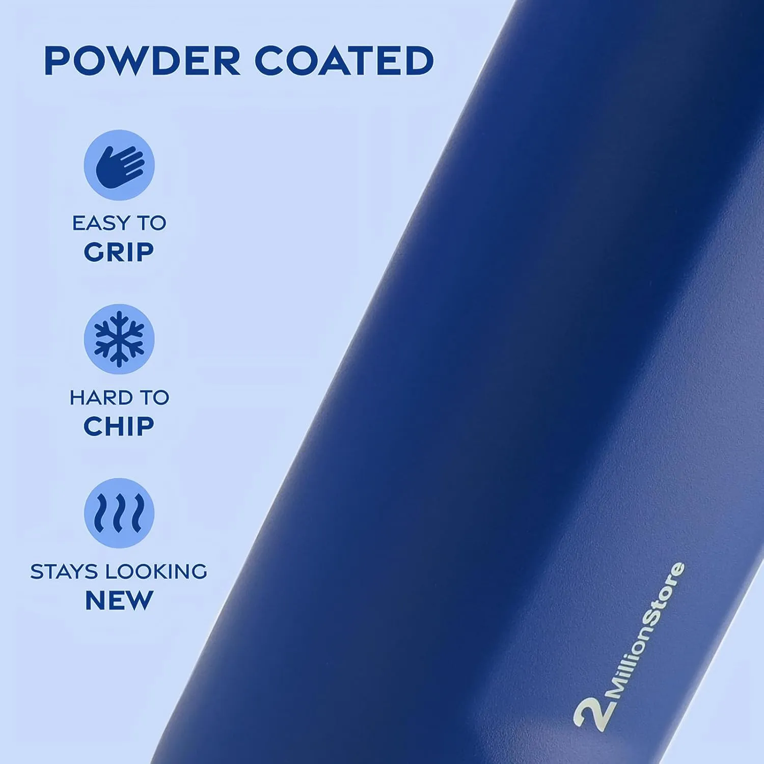 Insulated Water Bottle – Stainless Steel, Leakproof, 24H Cold & 12H Hot, Straw & Spout Lid, BPA-Free, Travel, Gym, Hiking, Sports Flask (Dark Blue, 19 Oz / 560ml)