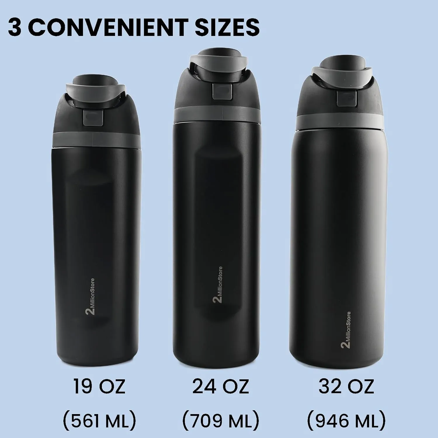 Insulated Water Bottle – Stainless Steel, Leakproof, 24H Cold & 12H Hot, Straw & Spout Lid, BPA-Free, Travel, Gym, Hiking, Sports Flask (Dark Pink, 19 Oz / 560ml)