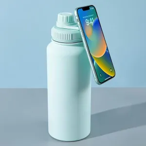 Insulated Water Bottle with Magnetic Phone Handle! Introducing the Hydration Buddy - Your Ultimate Hydration Solution (Teal)