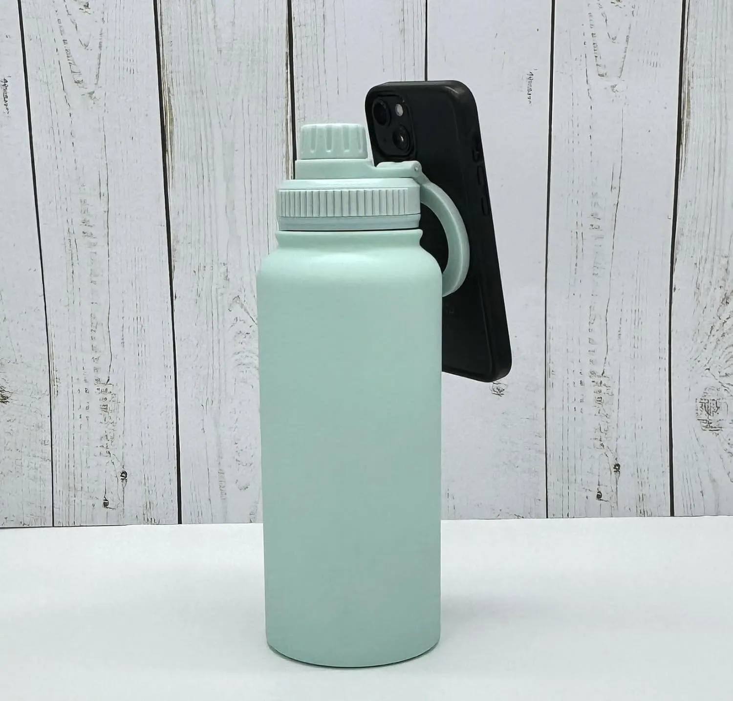 Insulated Water Bottle with Magnetic Phone Handle! Introducing the Hydration Buddy - Your Ultimate Hydration Solution (Teal)