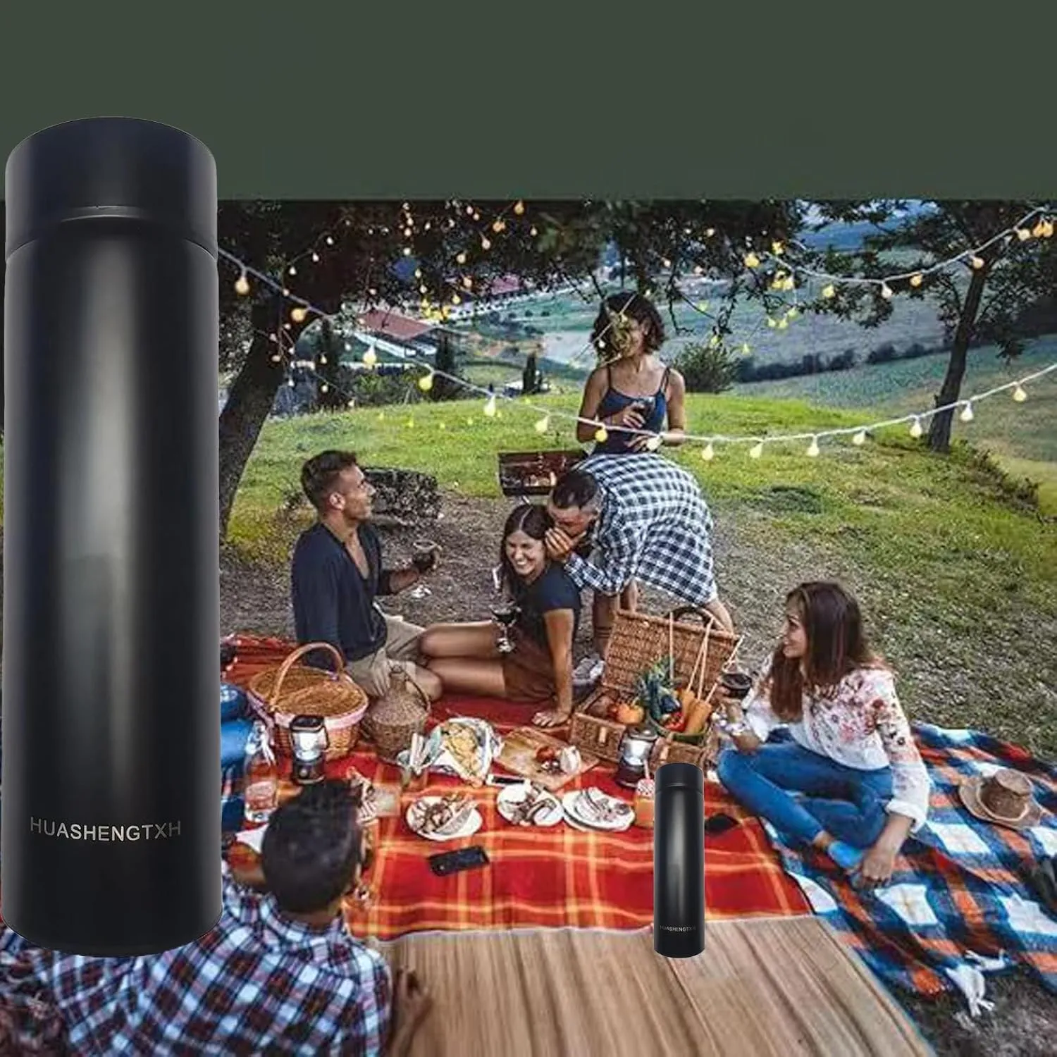 Insulating Water Bottle Outdoor Sports Stainless Steel Insulating Bottle Vacuum Sealed Coffee Bottle Travel Water Bottle Cold and Hot Water Bottle (Black)