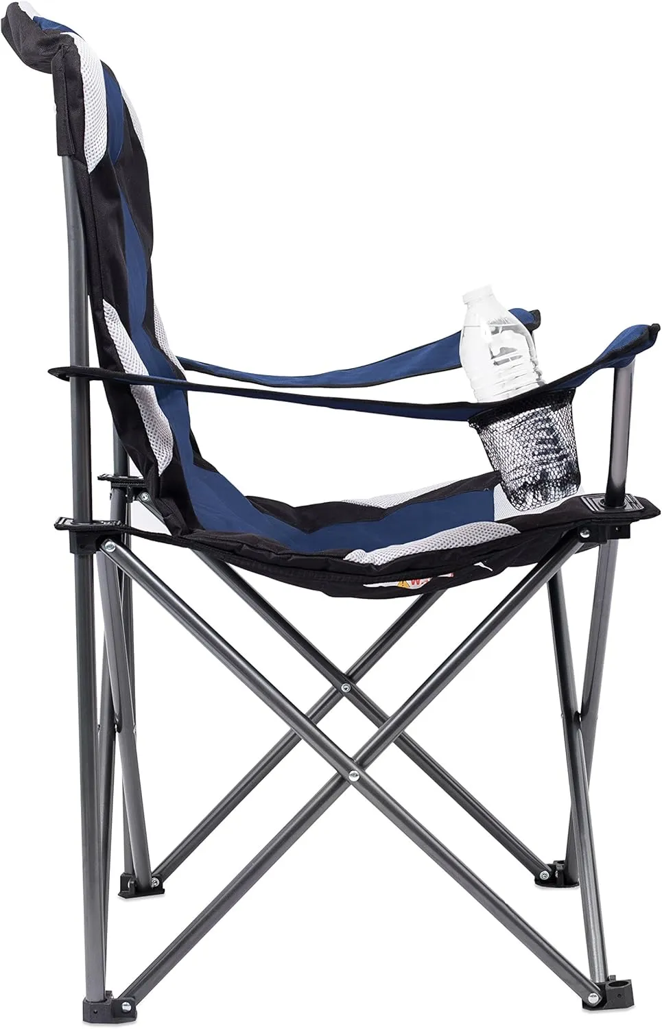 Internet's Best Padded Camping Folding Chair - Comfortable Outdoor Sports Chairs w/Cup Holder, Portable Carry Bag - for Beach, Park, Soccer, Baseball, Softball, Picnic, Adults - Navy Blue 1 - Pack