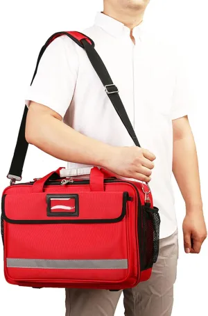 IOCCIOBB Emergency First Aid Bag with Front Pocket,First Responder Aid Bag with Reflective,First Aid Kit Bag for Hiking and Outdoor