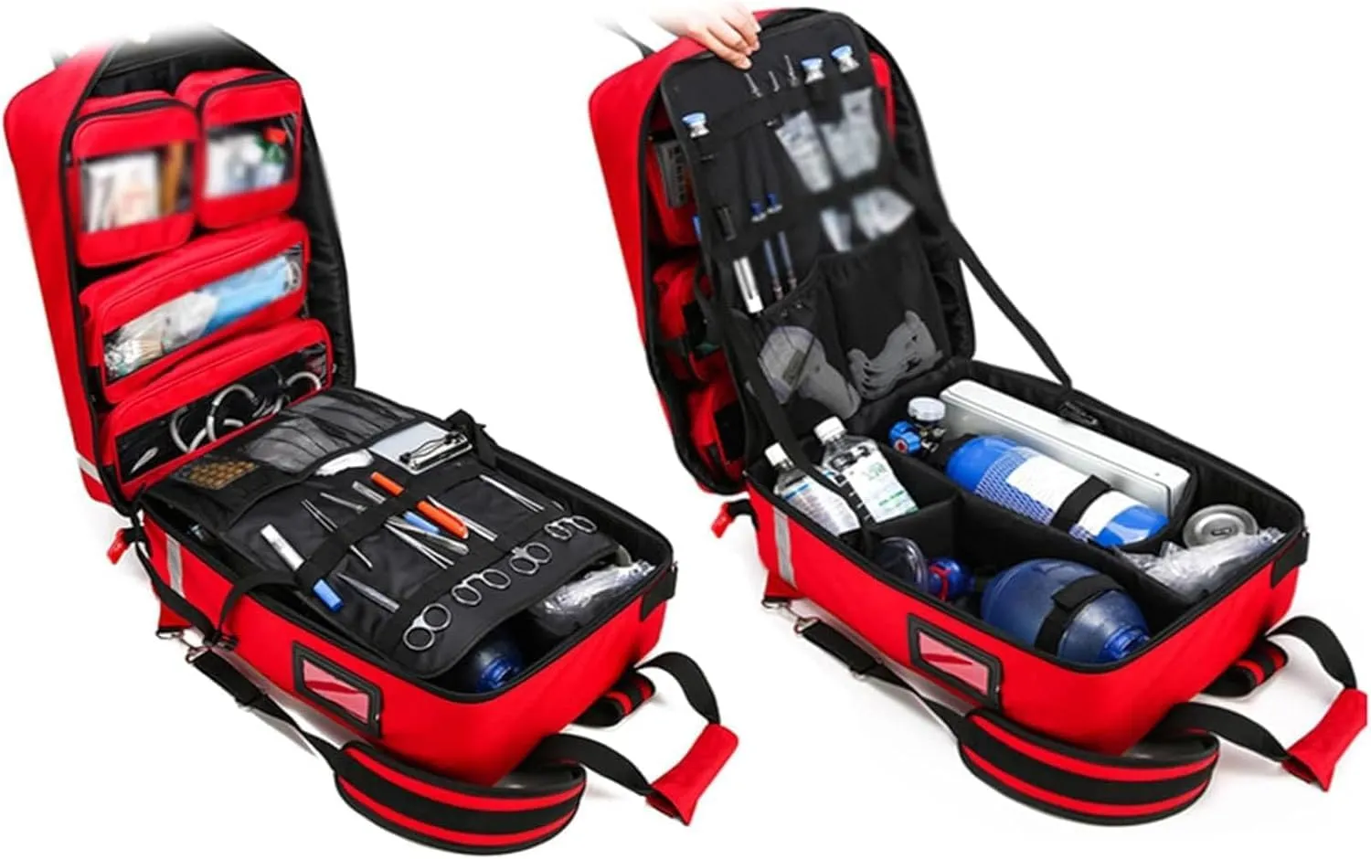 IOCCIOBB First Aid Kit Bag with Detachable Trolley,Nurse Roller Bag with Removable Dividers, for Home Visits, for Doctors(A03)