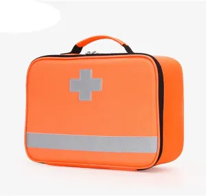 IOCCIOBB First Aid Kit Bag with Labelled Compartments, Portable Handle Empty Emergency First Aid Bag for Hiking, Backpacking, Camping, Travel, Car and Cycling(Orange)