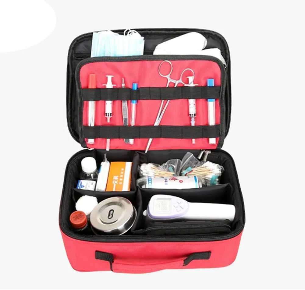 IOCCIOBB First Aid Kit Bag with Labelled Compartments, Portable Handle Empty Emergency First Aid Bag for Hiking, Backpacking, Camping, Travel, Car and Cycling(Orange)