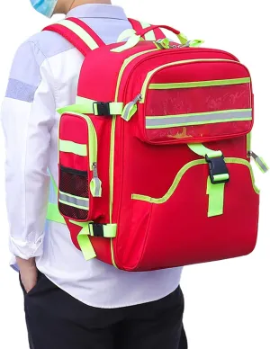 IOCCIOBB First Aid Kit Haversack Bag,First Responder Aid Bag with Reflective Strip for Boat Car Camping Hiking Travel & Backpacking