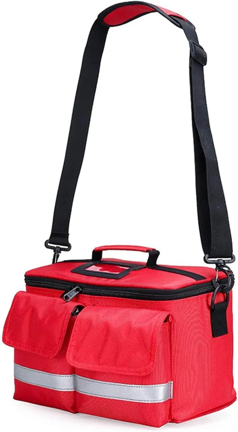 IOCCIOBB Large Haversack Bag First Aid Kit, First Aid Bag, Medical First Aid Bag, Survival Kits - Safety Essentials for Travel Car Home Camping Work Hiking Holiday(Red)