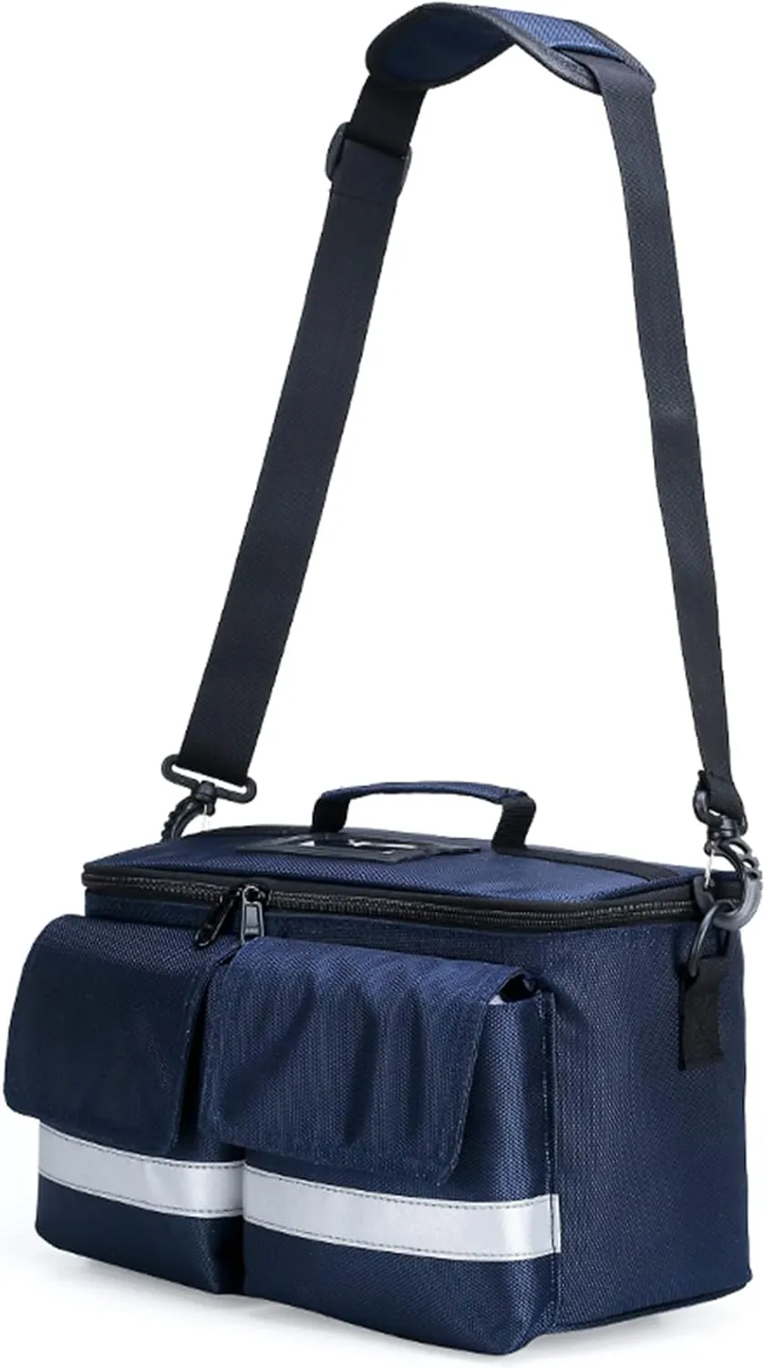 IOCCIOBB Portable First Responder Trauma Bag Empty with Shoulder Strap Emergency Responder Trauma Bag for Home Care, Hospice Visit, Travel, or Emergency Event(Blue)