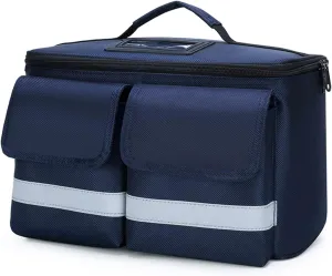 IOCCIOBB Portable First Responder Trauma Bag Empty with Shoulder Strap Emergency Responder Trauma Bag for Home Care, Hospice Visit, Travel, or Emergency Event(Blue)