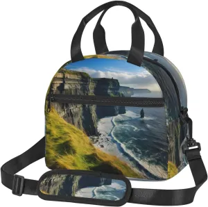 Ireland Outdoors County Clare The Cliffs Insulated Lunch Bag For Women/Men Adjustable Shoulder Strap,Leakproof,Tote Bag For Office Work