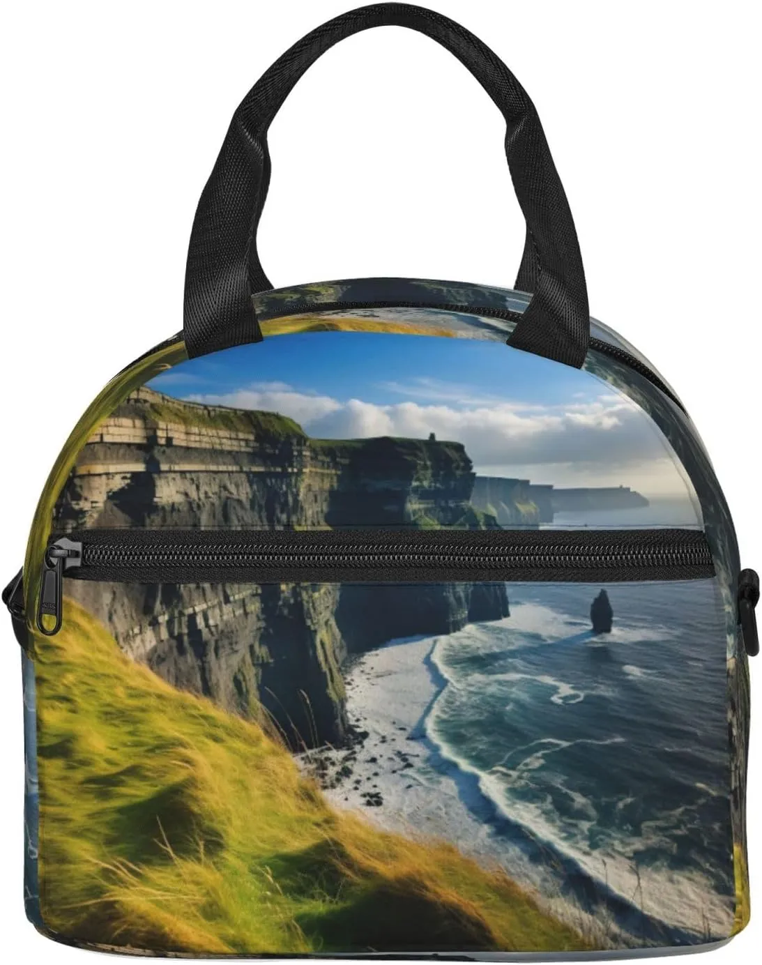 Ireland Outdoors County Clare The Cliffs Insulated Lunch Bag For Women/Men Adjustable Shoulder Strap,Leakproof,Tote Bag For Office Work