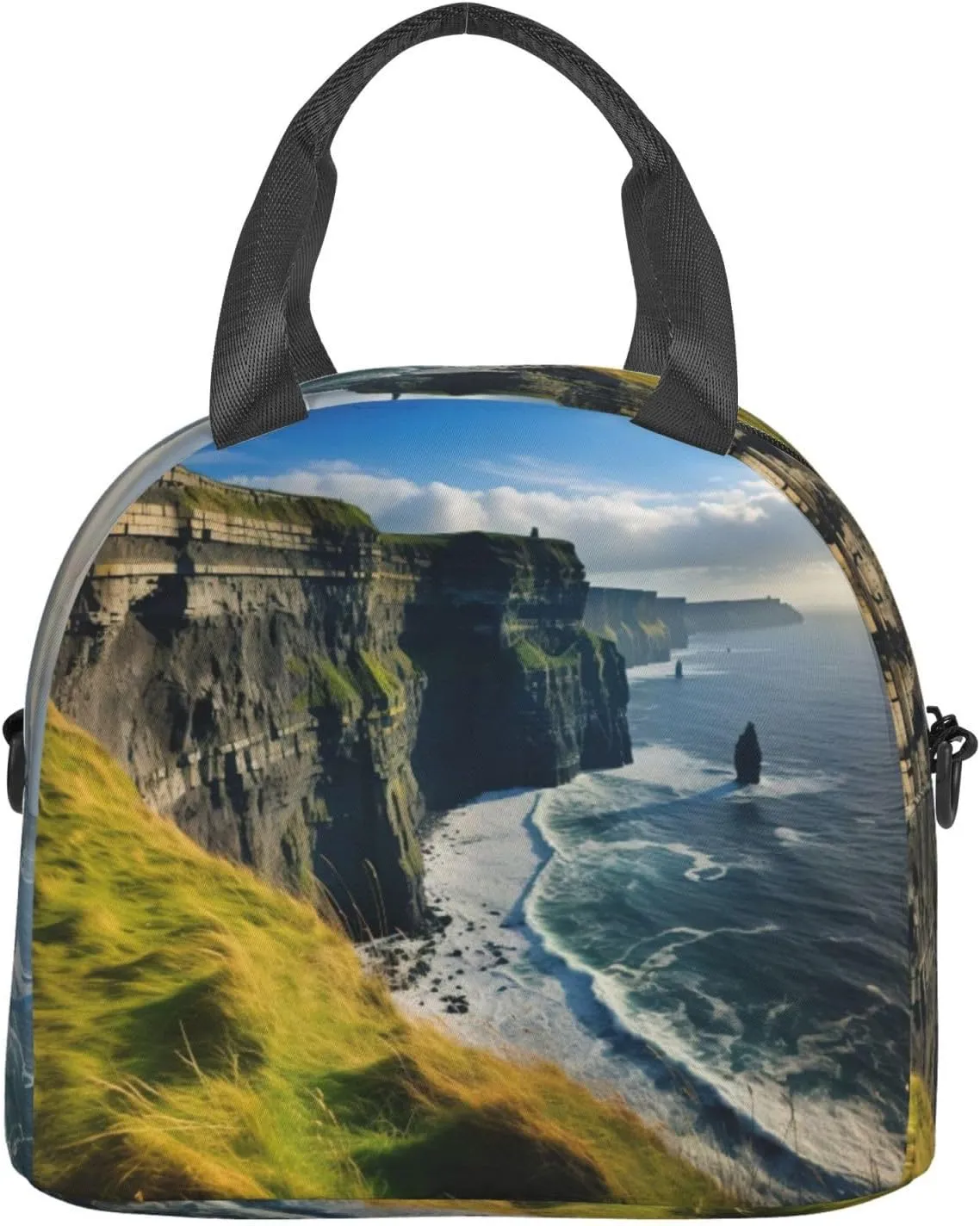 Ireland Outdoors County Clare The Cliffs Insulated Lunch Bag For Women/Men Adjustable Shoulder Strap,Leakproof,Tote Bag For Office Work