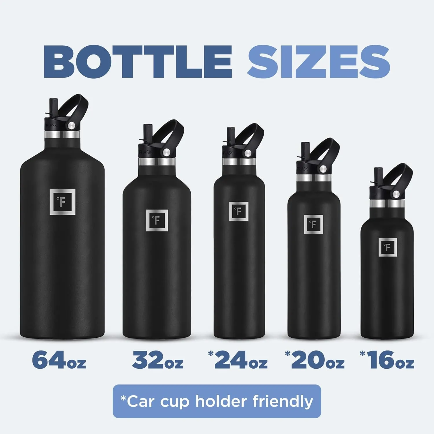 IRON °FLASK Camping & Hiking Hydration Canteens - 3 Lids (Narrow Straw Lid) Leak Proof Vacuum Insulated Stainless Steel - Hot & Cold Double Walled Sports Water Bottle - Blue Waves, 20 Oz