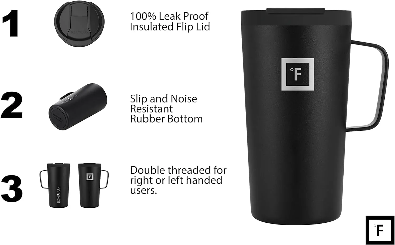 IRON °FLASK Grip Novelty Coffee Mug - Leak Proof, Vacuum Insulated Stainless Steel Bottle, Double Walled, Thermo Travel, Hot Cold, Water Metal Canteen - Bubble Gum, 12 Oz - Rubber Bottom