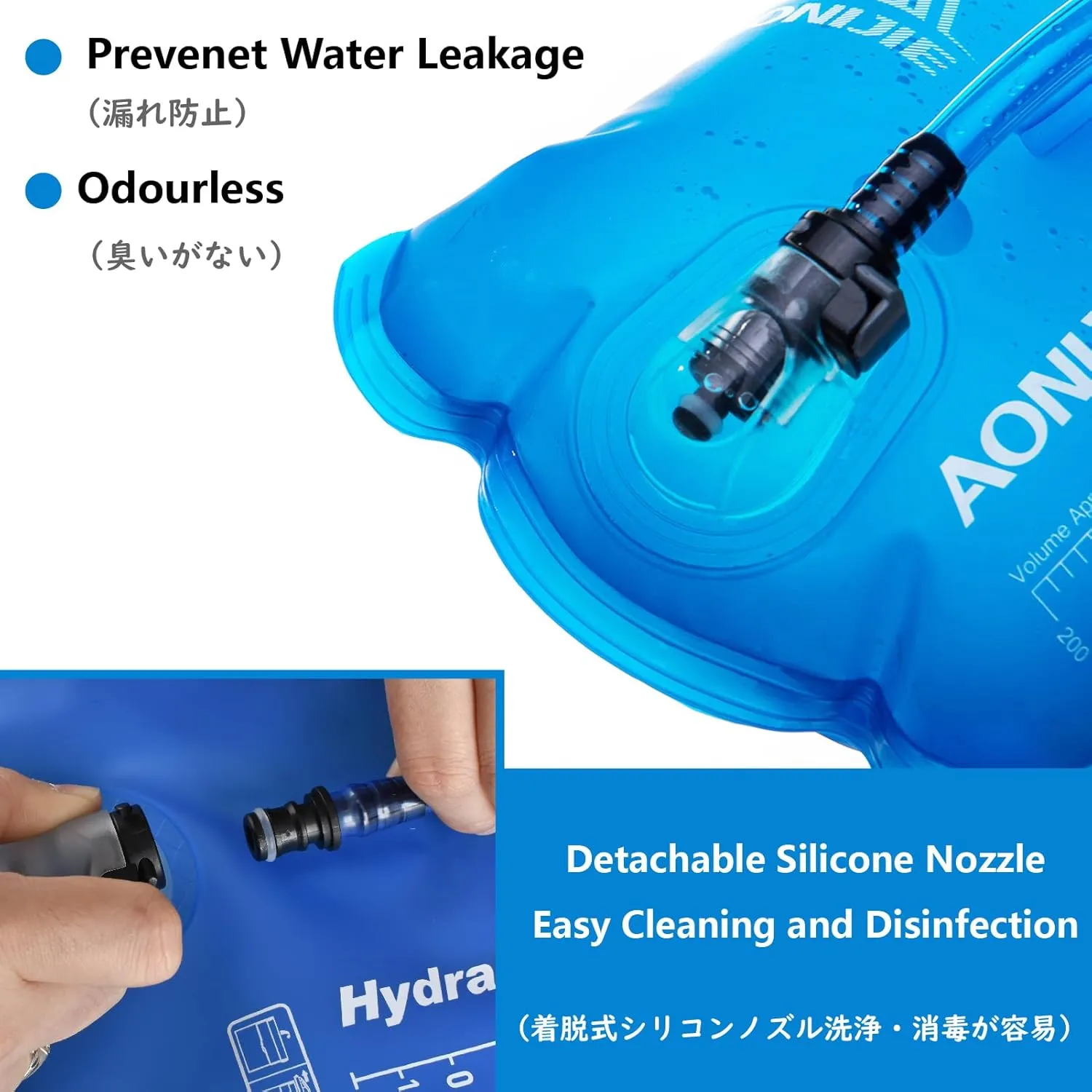 JEELAD TPU Hydration Bladder Water Bladder Ultra-Durable Water Storage Bladder for Hydration Backpacks Outdoor Hiking Running Cycling Camping Climbing