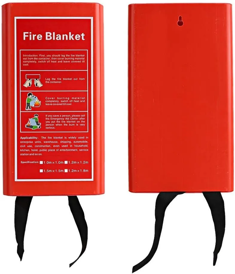 JEOZBM Emergency Fire Blanket, Fireproof Flame Retardent Blanket, Survival Safety Flame Suppression Fiberglass Fire Blankets for Home Kitchen(1m-White)