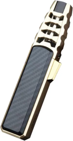Jet Flame Butane Lighter Windproof Powerful Rechargeable Gas for Camping BBQ and Kitchen (Gas Not Included)(#f9b988)