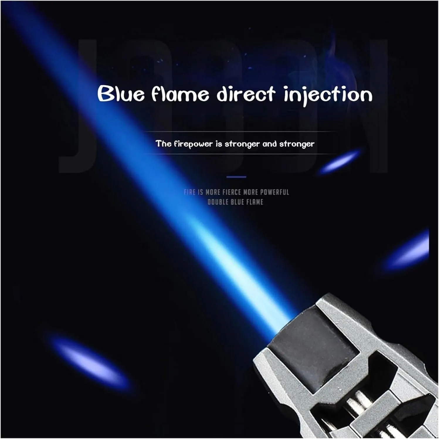 Jet Flame Butane Lighter Windproof Powerful Rechargeable Gas for Camping BBQ and Kitchen (Gas Not Included)(#f9b988)