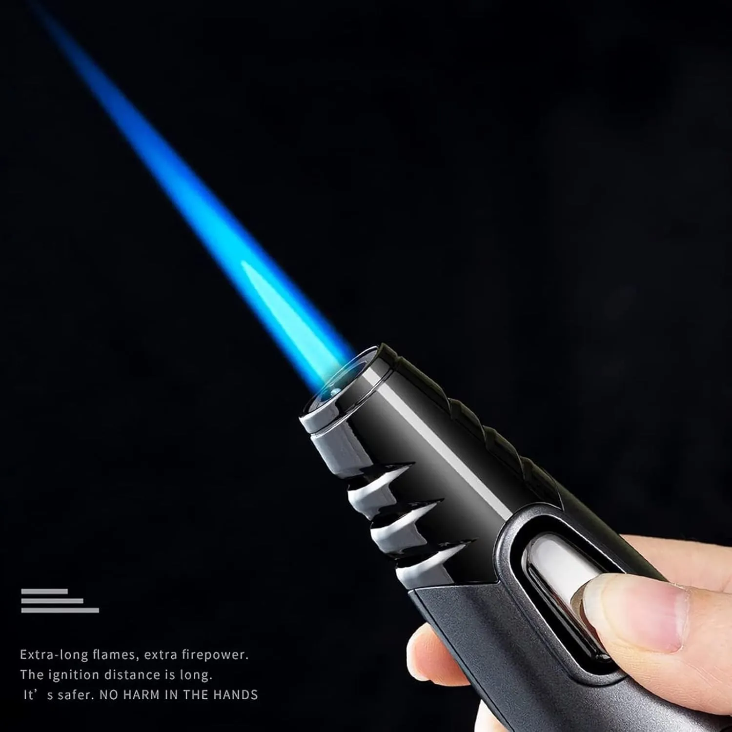 Jet Torch Lighter Cigar Cigarette Lighter Refillable Butane Gas Fire Starter Windproof Lighter for Candle Fireplace Grill Kitchen BBQ… (Green)