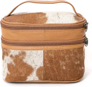 Jewelry Travel Organizer, Waterproof Leather Bag - Storage Organizer, Groom & Bridesmaid Wedding Gifts, Full Grain Leather, Handmade Travel Case (Tan)