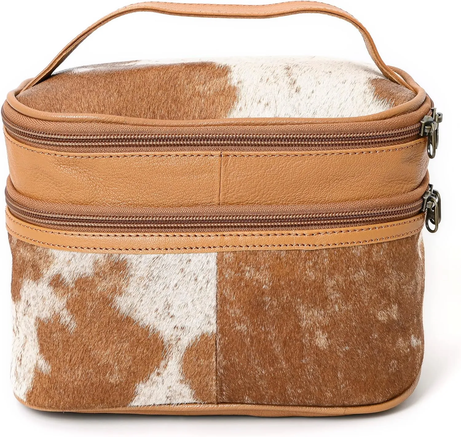 Jewelry Travel Organizer, Waterproof Leather Bag - Storage Organizer, Groom & Bridesmaid Wedding Gifts, Full Grain Leather, Handmade Travel Case (Tan)