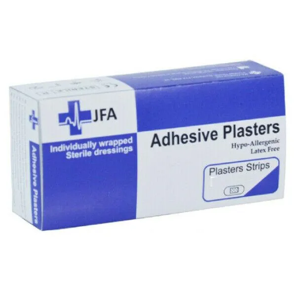 JFA Waterproof Small Strip Plasters 38mm x 18mm x 100