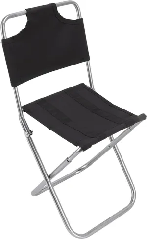 Joyzan Camping Folding Chair, Outdoor Portable Sturdy Backrest Aluminum Alloy mini Small Chairs with Carry Bag Outside Fishing Chair Barbecue Lawn Garden Porch Backyard 198.4LB Weight Capacity Black