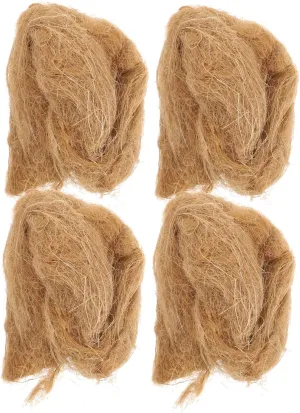 Jute Fire Starter Rope 4pcs Jute Silk Fire-induced for Camping Hiking Emergency Fire Natural Outdoor Fire Tool