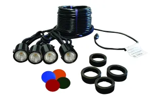 Kasco Universal Lighting Package for Non-Kasco Units – 120V, 11W per Fixture, 500 ft Power Cord, 4 fixtures – LED4C11-500 - Fountain NOT Included