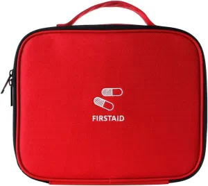 Katutude Empty First Aid Bag with Compartments, Portable Red First Aid Bag Empty Organizer Waterproof Storage Bag Multifunctional Travel Bag for Home Camping Hiking Outdoor Activities