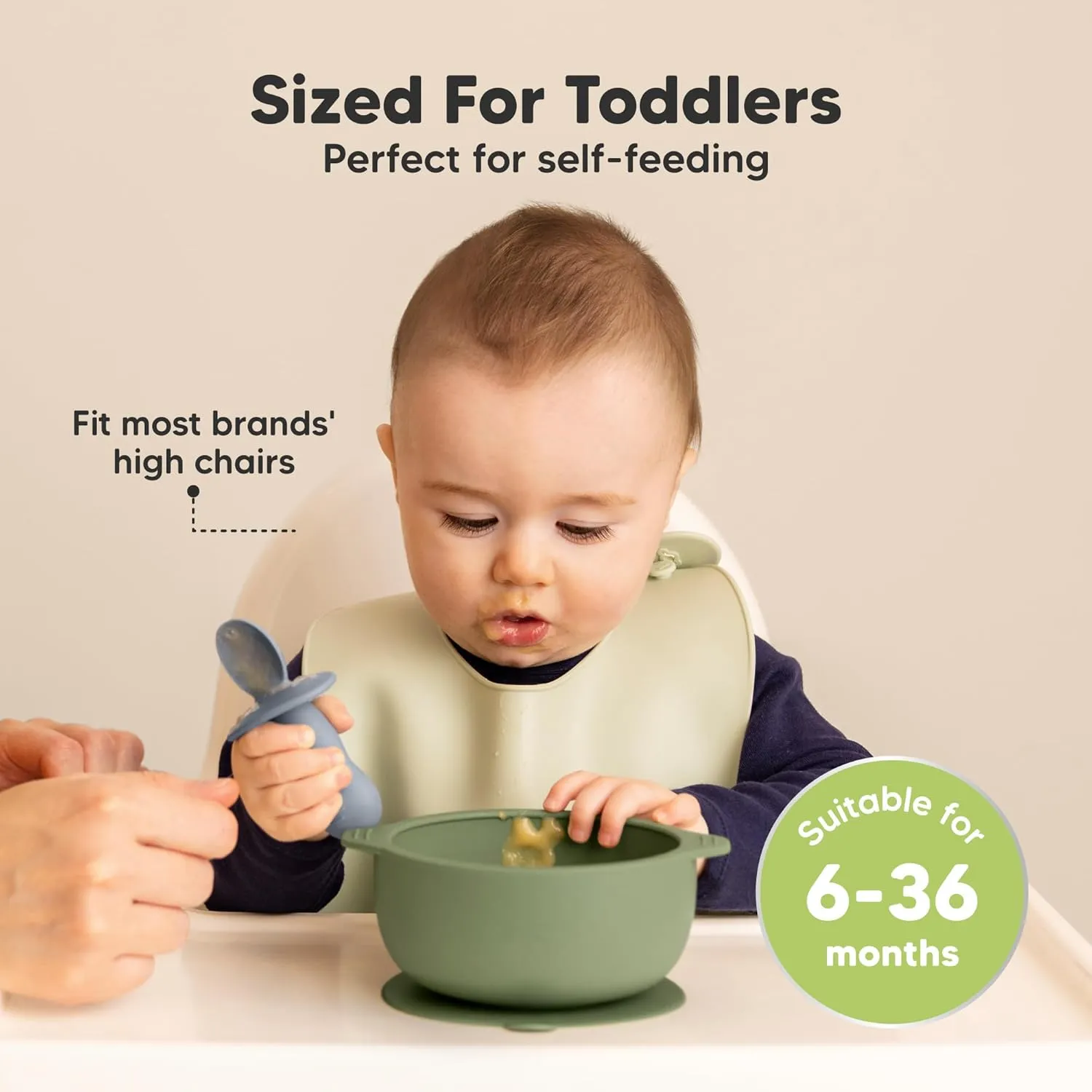 KeaBabies 2-Pack Baby Bowls with Suctions, Lids - Silicone Toddler Suction Bowls for Baby Boy, Girl, Kids, Food Grade Silicone, BPA-Free, Dishwasher Safe, Toddler Eating Essentials (Slate)