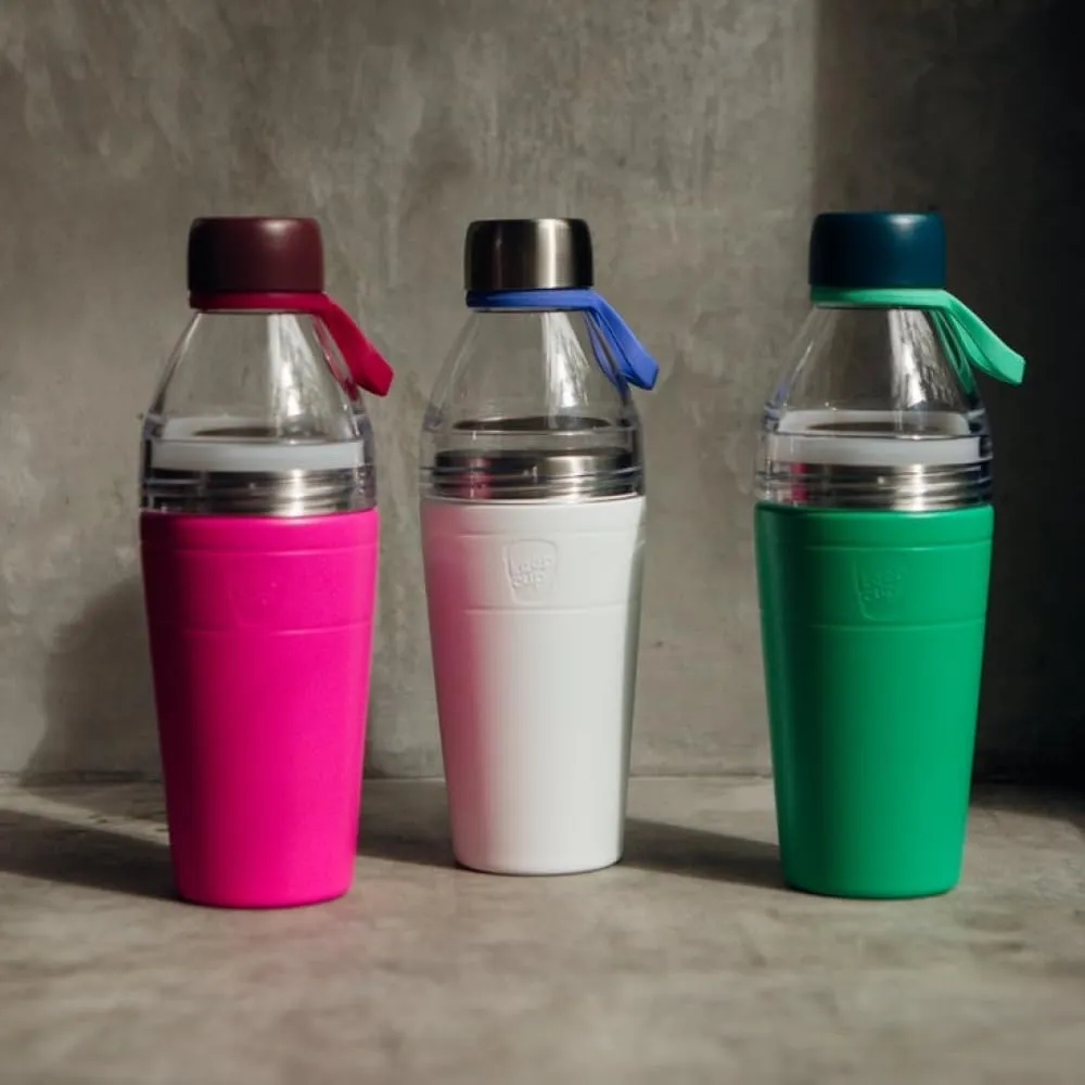 KeepCup Water Bottle, Reusable Insulated Stainless Steel and Plastic Dual Opening with Leakproof Steel Cap, 22oz/660ml - Twilight Clear