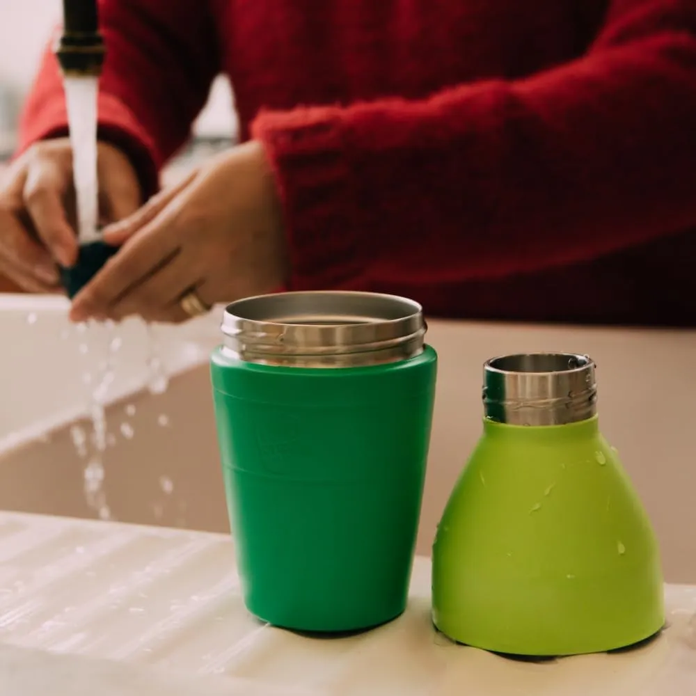 KeepCup Water Bottle, Reusable Insulated Stainless Steel Dual Opening with Leakproof Steel Cap, 18oz/530ml - Black