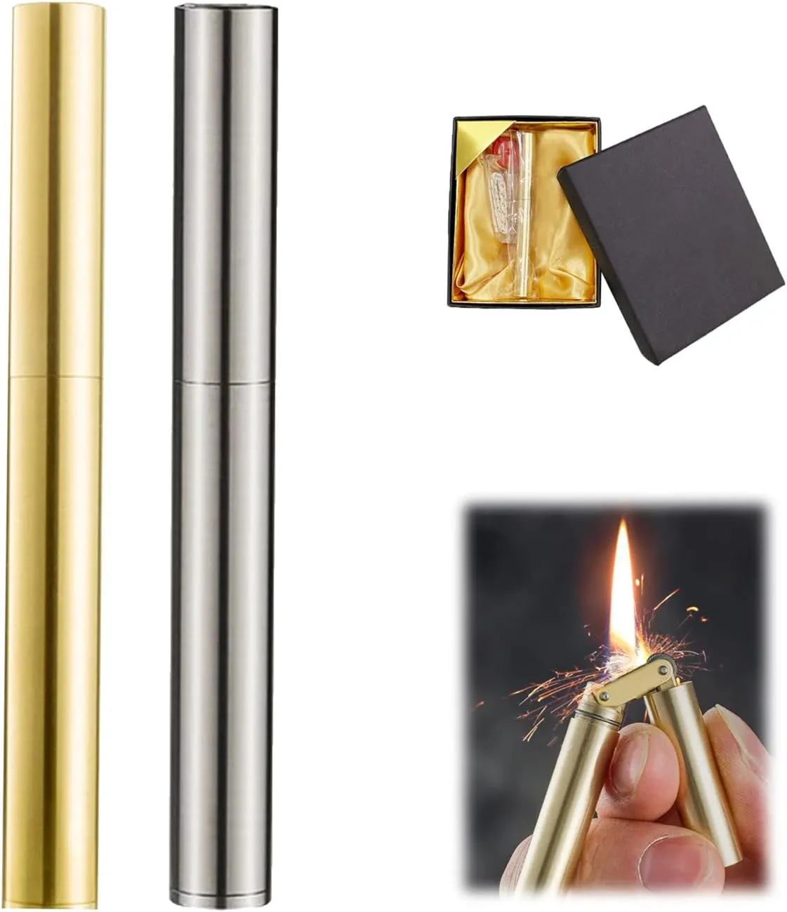 Kerosene Copper Trench Lighter - Windproof, 2pcs
