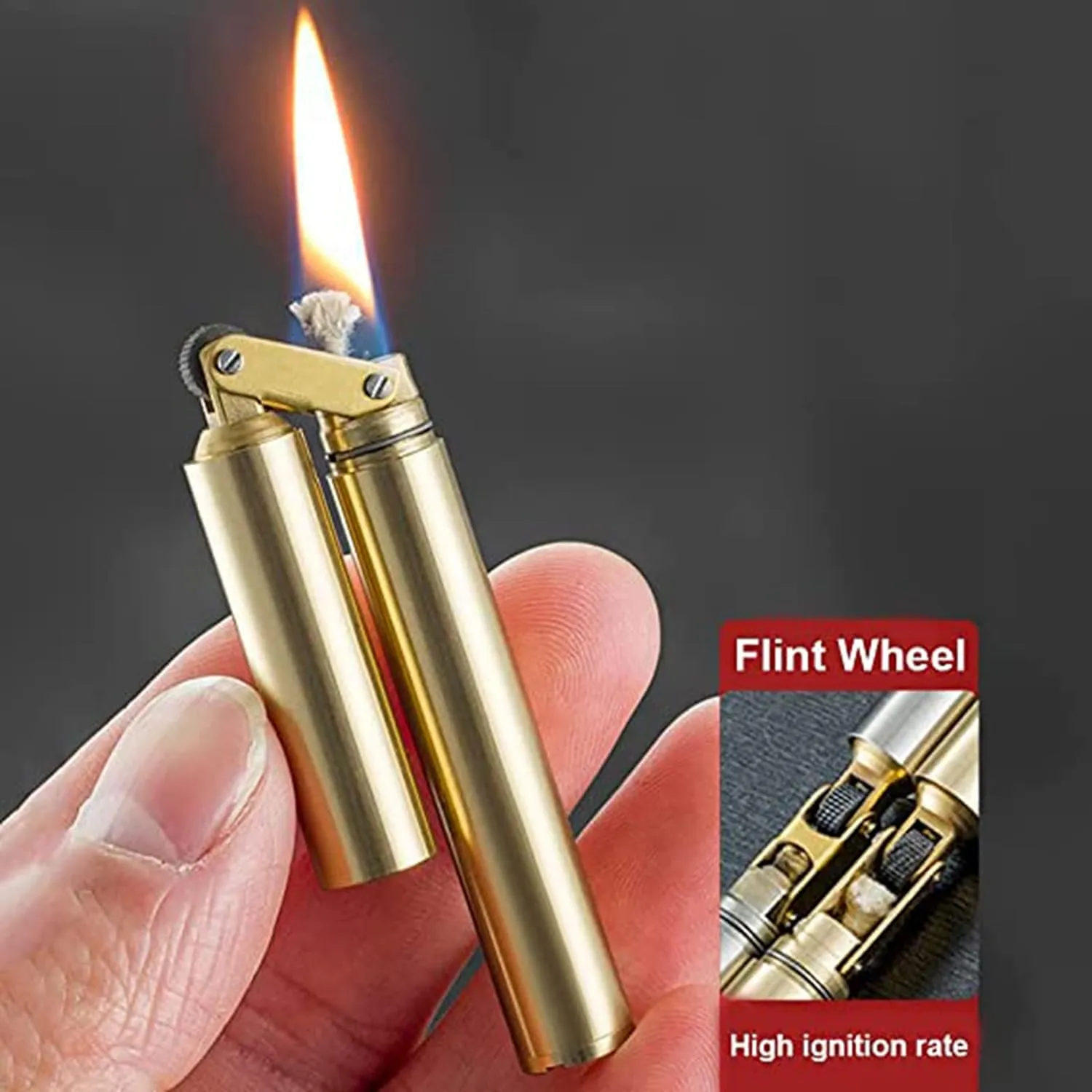 Kerosene Copper Trench Lighter - Windproof, 2pcs
