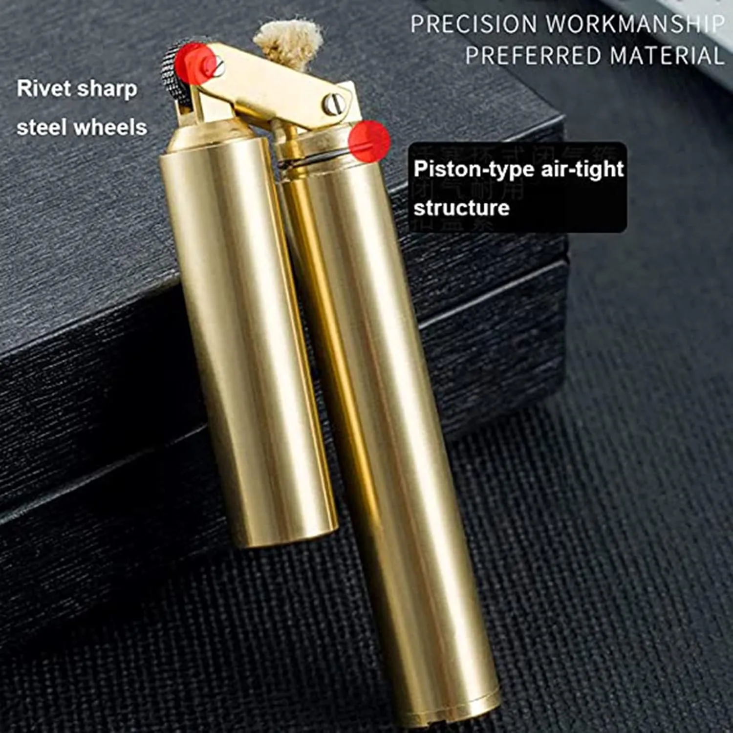 Kerosene Copper Trench Lighter - Windproof, 2pcs