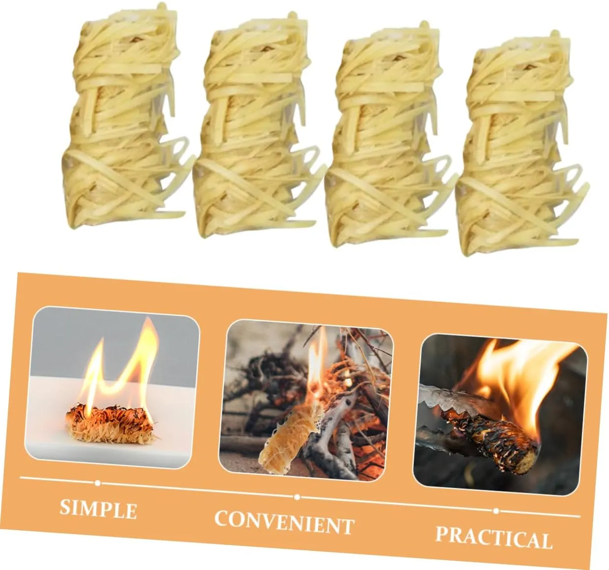 KESYOO 3sets Wooden Firelighters for Emergency Portable Grill Starter for 32pcs*3