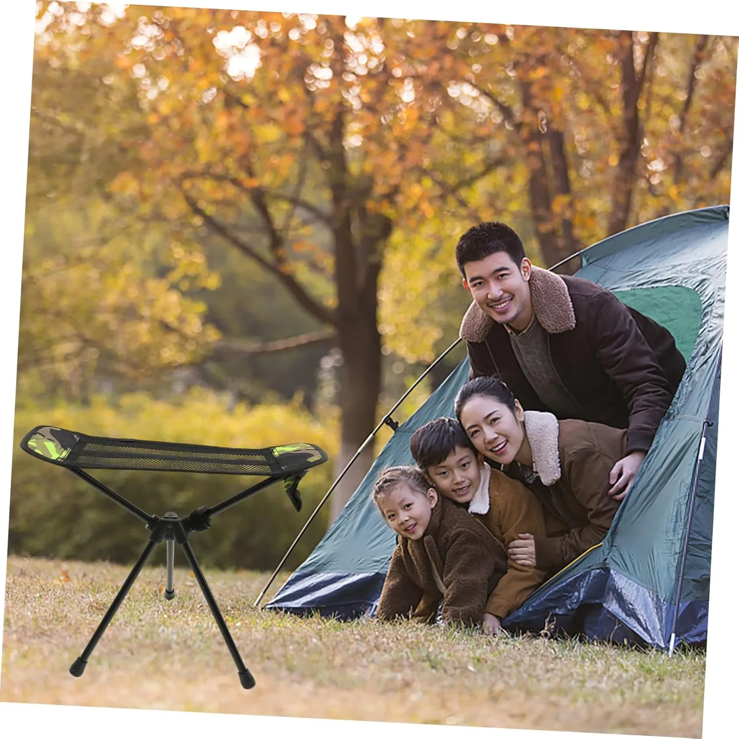 KESYOO Portable Foldable Camping Chair Lightweight Outdoor Stool for Fishing Picnics and Barbecues Compact and Versatile Design with Smooth Finish and Durable Construction Camouflage Foot