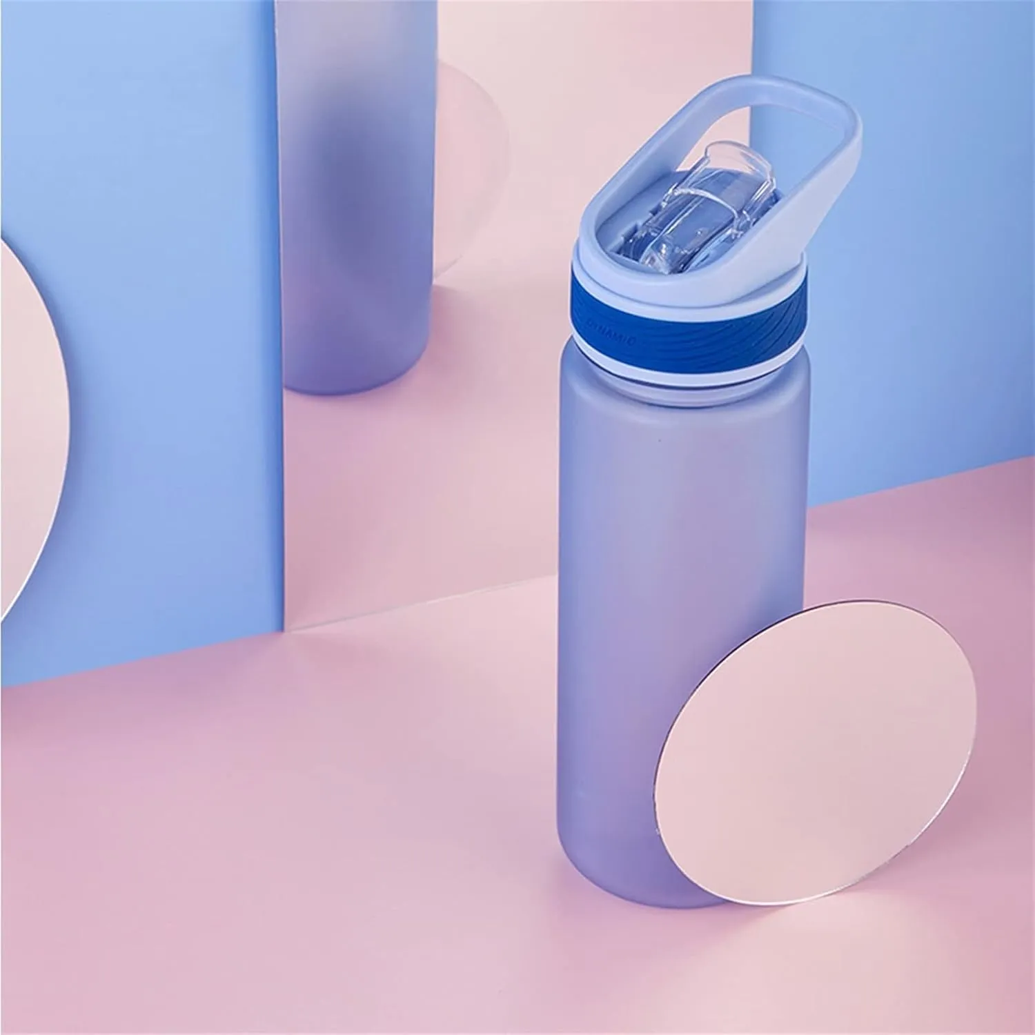kettles Matte texture Plastic Water Bottle with Straw,Portable Sports Bottles BPA Free,Leakproof Cup Durable,for Fitness,Students Gift canteen(C,Small)