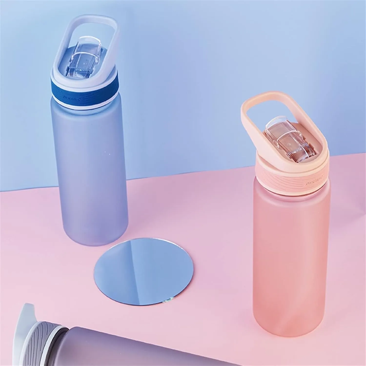 kettles Matte texture Plastic Water Bottle with Straw,Portable Sports Bottles BPA Free,Leakproof Cup Durable,for Fitness,Students Gift canteen(C,Small)