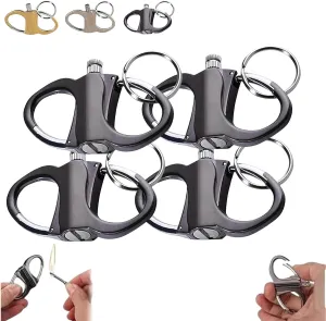 Keychain Lighter,3 Pcs Reusable Fire Starter Key Ring, Novelty Metal Match Keychains, Mini Waterproof Lighters for Outdoor, Hunting, Traveling (Black*4)