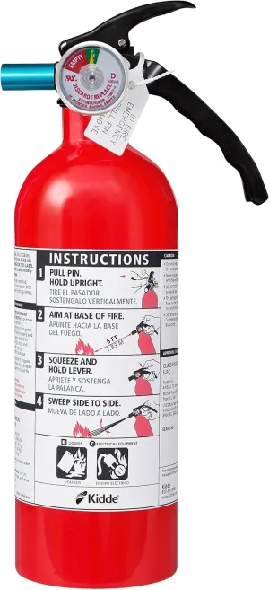 Kidde Basic Fire Extinguisher for Home, Office, Residential, Single-Use, 5BC