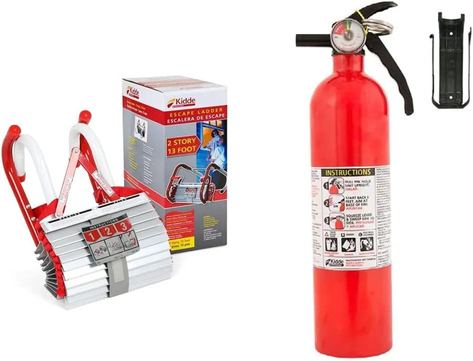 Kidde Fire Escape Ladder and Extinguisher Home Safety Bundle