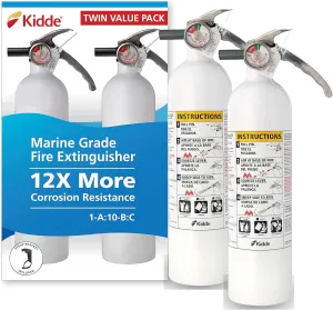 Kidde Fire Extinguisher for Boats, Single-Use 1A10BC, 2 Pack