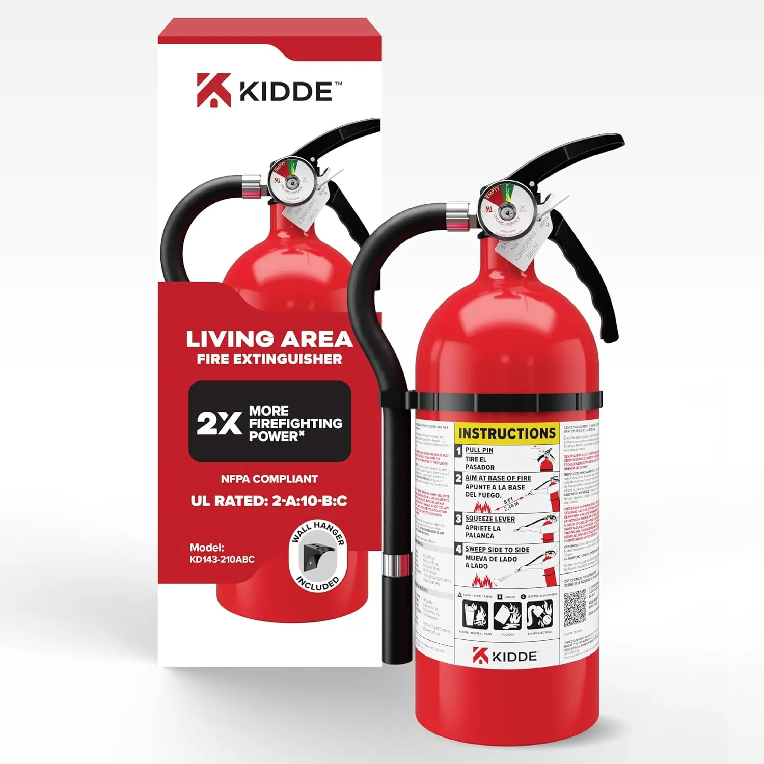 Kidde Fire Extinguisher for Home, For Residential and Living Area Use, 2A10BC