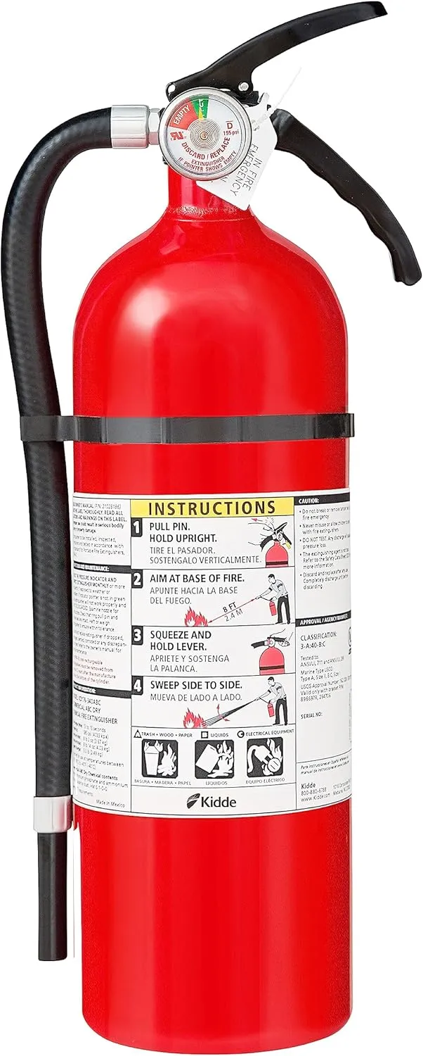 Kidde Multipurpose Fire Extinguisher for Home, Office, Dorm, Residential 3A40BC
