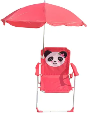 Kids Beach Chairs Camping Chair with Umbrella Foldable Stable Fun Backpacking Recliner Tent Hiking Kids Seat for Kids Picnics, Red